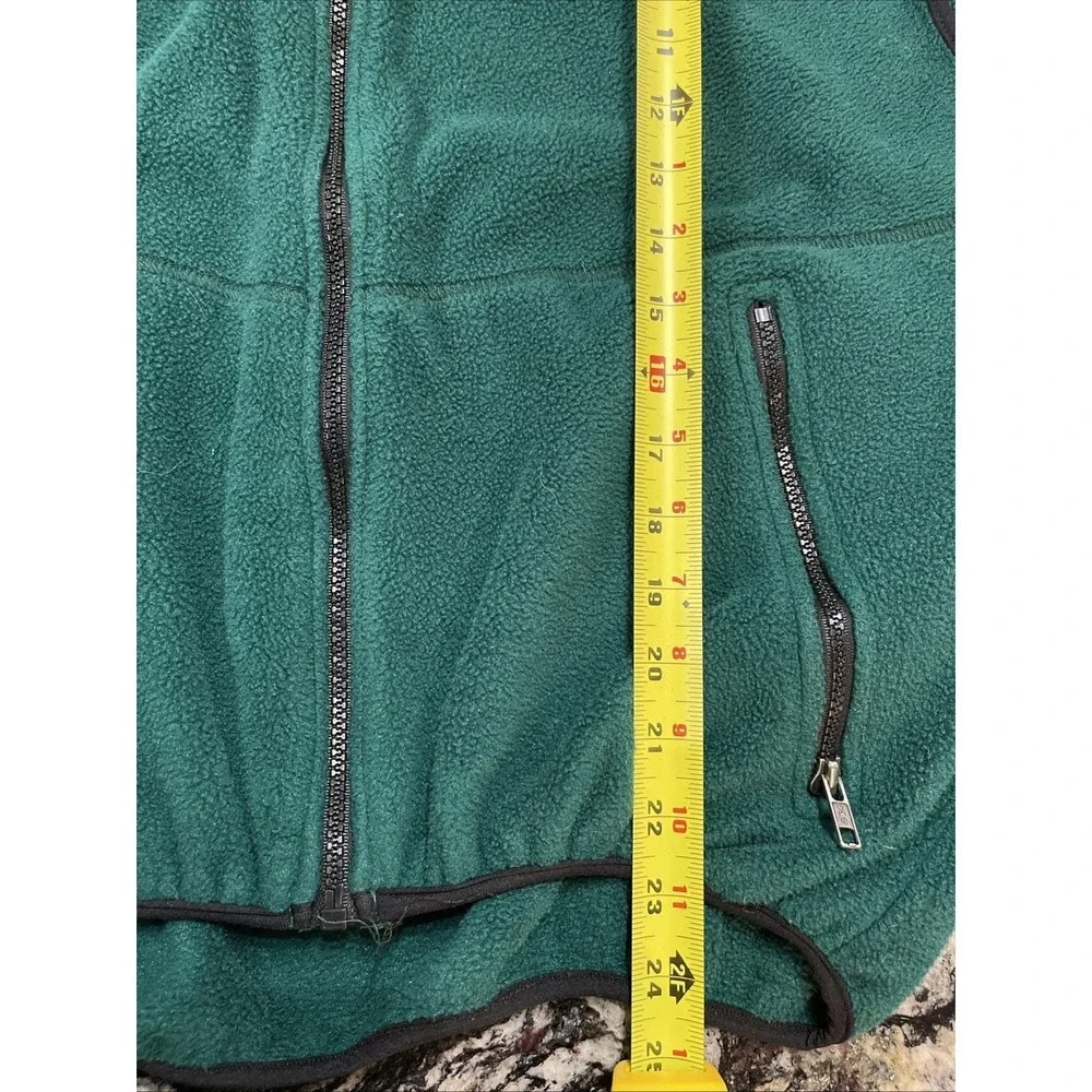 VTG The North Face Men's Denali Green Fleece Zip‎ Up Vest Large USA 90s Emerald